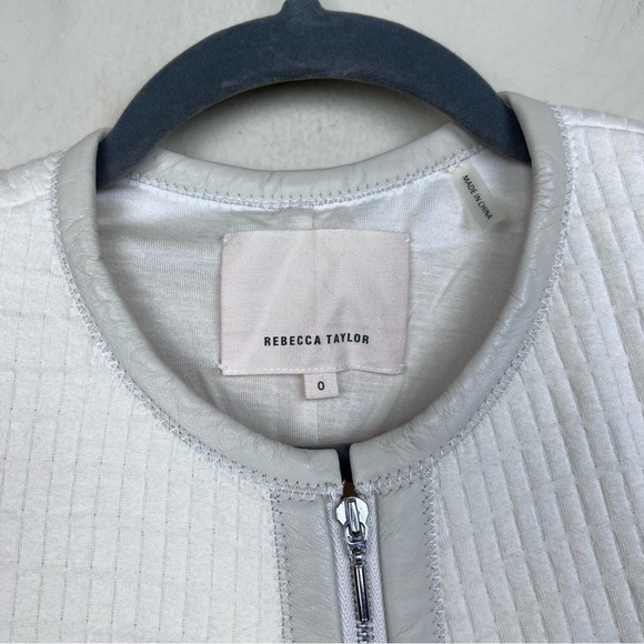 Rebecca Taylor Double Face Jersey Jacket in Cream - Picture 12 of 16